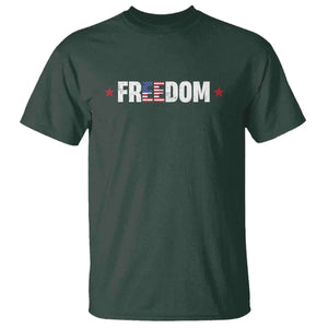 Patriotic T Shirt Freedom American Flag 4th of July TS10 Dark Forest Green Print Your Wear