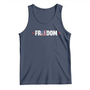 Patriotic Tank Top Freedom American Flag 4th of July TS10 Navy Print Your Wear