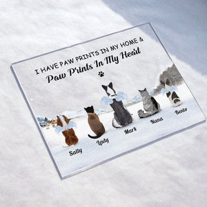 Personalized Paw Prints In My Home and Paw Prints In My Heart Acrylic Plaque Loving, Memorial Gift For Pet Lover, Dog Lover, Dog Owner, Cat Lover Cat Owner CTM Custom - Printyourwear