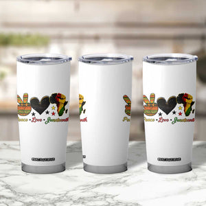 Peace Love Juneteenth Tumbler Cup 1865 Heart Kente Peace Sign Africa Fist TS02 Print Your Wear