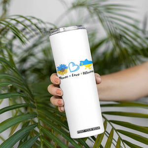 Peace Love Ukraine Sunflower Flag Skinny Tumbler TS10 Print Your Wear