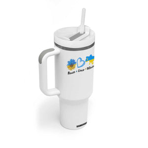 Peace Love Ukraine Sunflower Flag Tumbler With Handle TS10 Print Your Wear