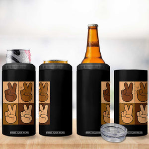 Peace Sign Equality for All 4 in 1 Can Cooler Tumbler Peace Out V Fingers Hand Equal Rights TS10 Print Your Wear