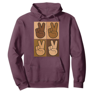 Peace Sign Equality for All Hoodie Peace Out V Fingers Hand Equal Rights TS10 Maroon Print Your Wear