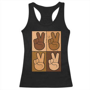Peace Sign Equality for All Racerback Tank Top Peace Out V Fingers Hand Equal Rights TS10 Black Print Your Wear