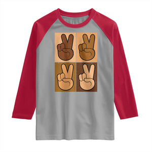 Peace Sign Equality for All Raglan Shirt Peace Out V Fingers Hand Equal Rights TS10 Sport Gray Red Print Your Wear