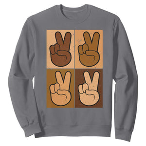Peace Sign Equality for All Sweatshirt Peace Out V Fingers Hand Equal Rights TS10 Charcoal Print Your Wear