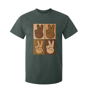 Peace Sign Equality for All T Shirt For Kid Peace Out V Fingers Hand Equal Rights TS10 Dark Forest Green Print Your Wear
