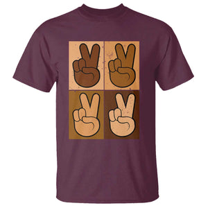 Peace Sign Equality for All T Shirt Peace Out V Fingers Hand Equal Rights TS10 Maroon Print Your Wear