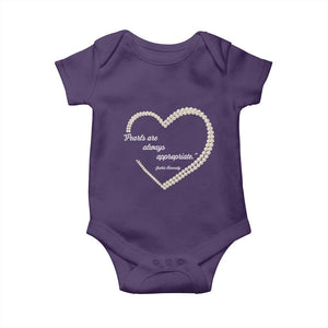 Pearls Are Always Appropriate Baby Onesie Jacqueline Kennedy Quotes TS11 Purple Print Your Wear