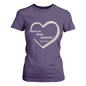 Pearls Are Always Appropriate T Shirt For Women Jacqueline Kennedy Quotes TS11 Purple Print Your Wear