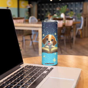 Personalized Beagle Reading Books Skinny Tumbler Cute Pet Illustration TS04 Print Your Wear