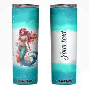 Personalized Beautiful Mermaid Skinny Tumbler with Elegant Underwater Theme TS04 Multicolor Print Your Wear