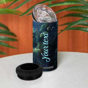 Personalized Blue Mermaid 4 in 1 Can Cooler Tumbler with Oceanic Fantasy Design TS04 Print Your Wear