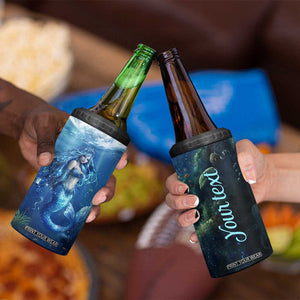 Personalized Blue Mermaid 4 in 1 Can Cooler Tumbler with Oceanic Fantasy Design TS04 Print Your Wear