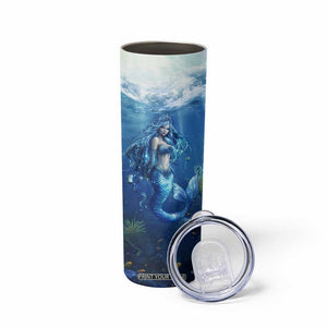 Personalized Blue Mermaid Skinny Tumbler with Oceanic Fantasy Design TS04 Print Your Wear