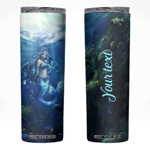 Personalized Blue Mermaid Skinny Tumbler with Oceanic Fantasy Design TS04 Multicolor Print Your Wear