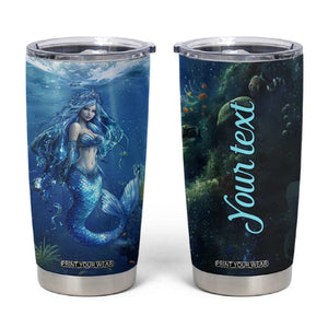 Personalized Blue Mermaid Tumbler Cup with Oceanic Fantasy Design TS04 Multicolor Print Your Wear