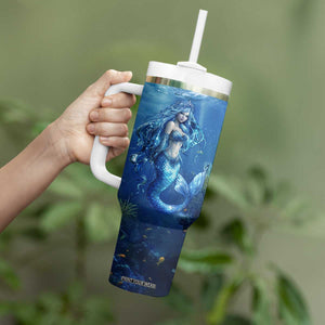 Personalized Blue Mermaid Tumbler With Handle with Oceanic Fantasy Design TS04 Print Your Wear
