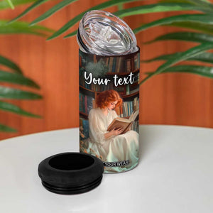 Personalized Book 4 in 1 Can Cooler Tumbler Quote So Many Books So Little Time Design TS04 Print Your Wear