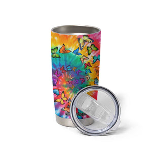 Personalized Butterfly Tumbler Cup with Hippie Tie Dye Inspired Art TS04 Print Your Wear