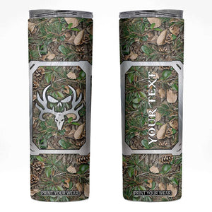 Personalized Camouflage Deer Skull Skinny Tumbler with Hunting Style Design TS04 Multicolor Print Your Wear