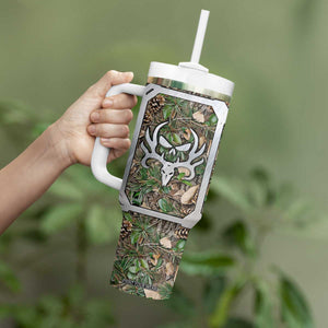 Personalized Camouflage Deer Skull Tumbler With Handle with Hunting Style Design TS04 Print Your Wear