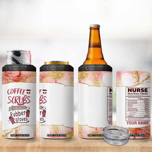 Personalized Coffee 4 in 1 Can Cooler Tumbler Scrubs Rubber Gloves Nurse Quote Design TS04 Print Your Wear