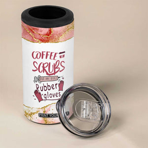 Personalized Coffee 4 in 1 Can Cooler Tumbler Scrubs Rubber Gloves Nurse Quote Design TS04 Print Your Wear
