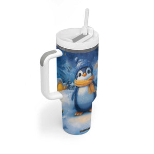 Personalized Cold Penguin Tumbler With Handle with Winter Expression Design TS04 Print Your Wear