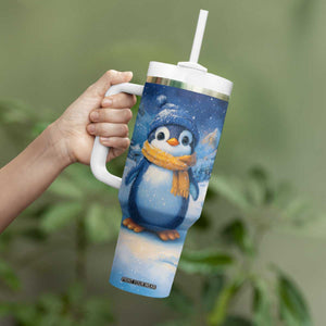 Personalized Cold Penguin Tumbler With Handle with Winter Expression Design TS04 Print Your Wear