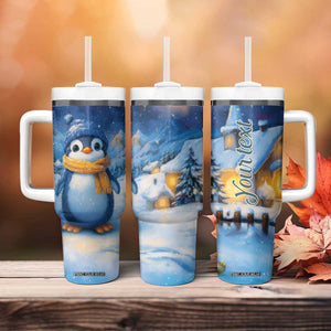 Personalized Cold Penguin Tumbler With Handle with Winter Expression Design TS04 Print Your Wear