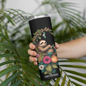 Personalized Colorful Floral Sloth Skinny Tumbler with Artistic Design TS04 Print Your Wear