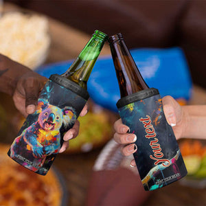 Personalized Colorful Koala 4 in 1 Can Cooler Tumbler with Vibrant Artistic Theme TS04 Print Your Wear