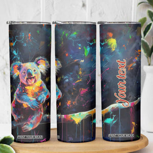 Personalized Colorful Koala Skinny Tumbler with Vibrant Artistic Theme TS04 Print Your Wear