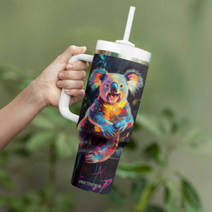 Personalized Colorful Koala Tumbler With Handle with Vibrant Artistic Theme TS04 Print Your Wear