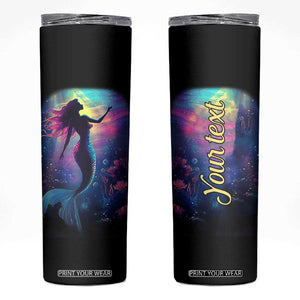 Personalized Colorful Mermaid Skinny Tumbler with Vibrant Art Style TS04 Multicolor Print Your Wear
