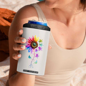 Personalized Colorful Turtle 4 in 1 Can Cooler Tumbler with You Are My Sunshine Theme TS04 Print Your Wear