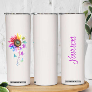 Personalized Colorful Turtle Skinny Tumbler with You Are My Sunshine Theme TS04 Print Your Wear