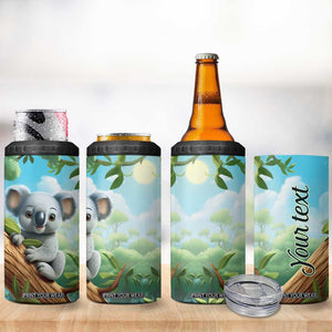 Personalized Cute Koala 4 in 1 Can Cooler Tumbler with Playful Animal Illustration TS04 Print Your Wear