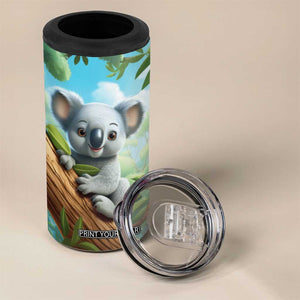 Personalized Cute Koala 4 in 1 Can Cooler Tumbler with Playful Animal Illustration TS04 Print Your Wear