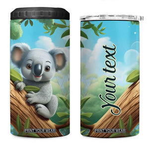 Personalized Cute Koala 4 in 1 Can Cooler Tumbler with Playful Animal Illustration TS04 One Size: 16 oz Multicolor Print Your Wear