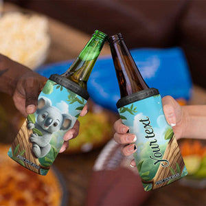 Personalized Cute Koala 4 in 1 Can Cooler Tumbler with Playful Animal Illustration TS04 Print Your Wear