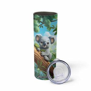 Personalized Cute Koala Skinny Tumbler with Playful Animal Illustration TS04 Print Your Wear