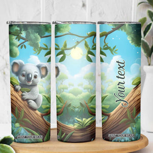 Personalized Cute Koala Skinny Tumbler with Playful Animal Illustration TS04 Print Your Wear