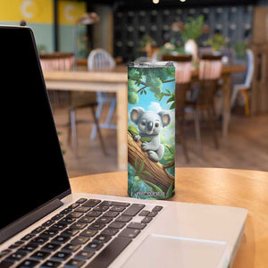 Personalized Cute Koala Skinny Tumbler with Playful Animal Illustration TS04 Print Your Wear