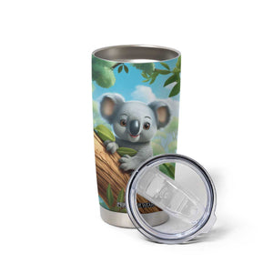 Personalized Cute Koala Tumbler Cup with Playful Animal Illustration TS04 Print Your Wear