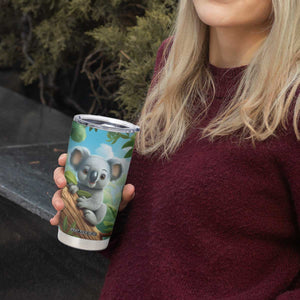 Personalized Cute Koala Tumbler Cup with Playful Animal Illustration TS04 Print Your Wear