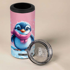Personalized Cute Penguin 4 in 1 Can Cooler Tumbler in Snowy Winter Scene TS04 Print Your Wear