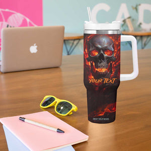 Personalized Fire Skull Tumbler With Handle with Be Badass Everyday Quote TS04 Print Your Wear